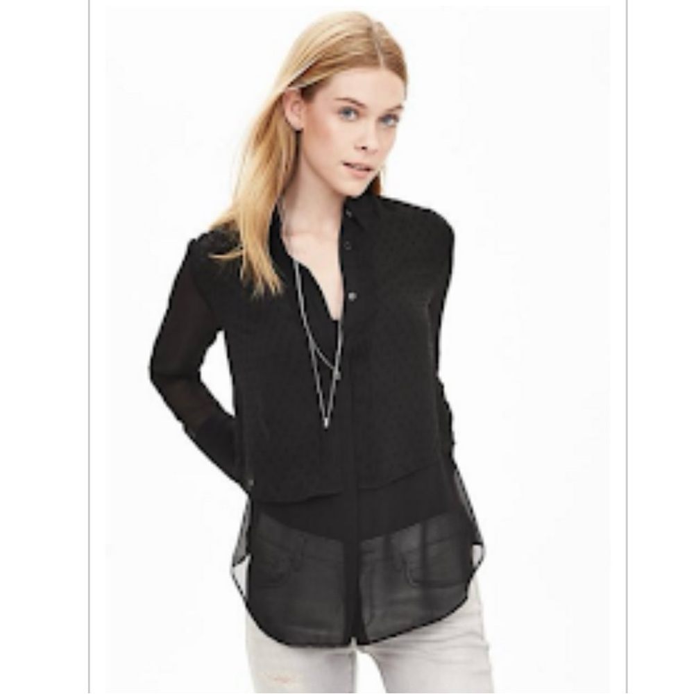 Women’s Banana Republic Dot Chiffon Layered Blouse